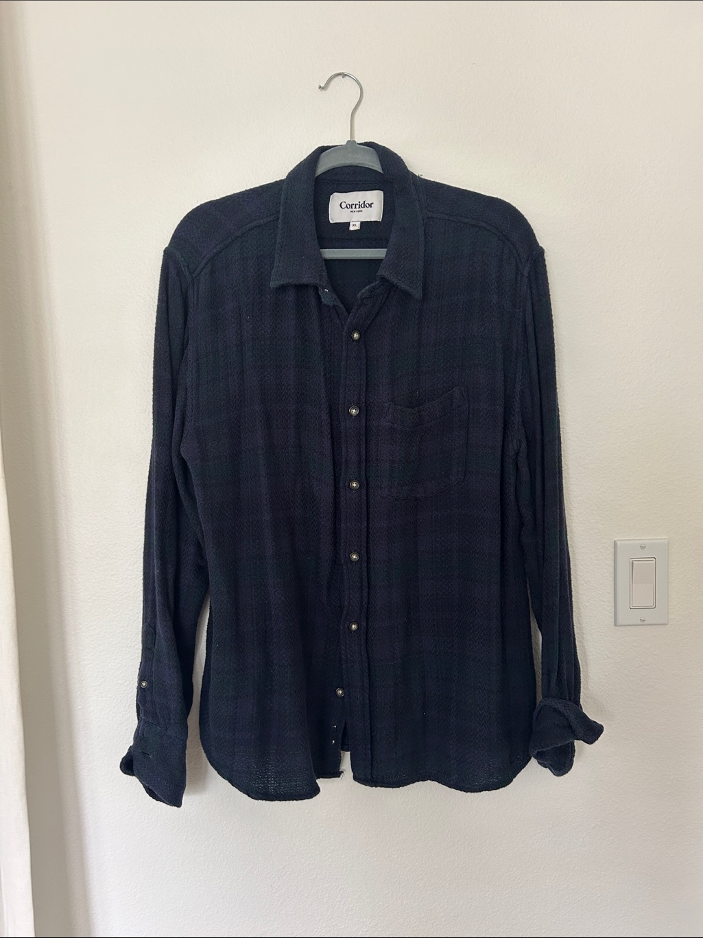 Corridor Navy Plaid Button-Up Shirt